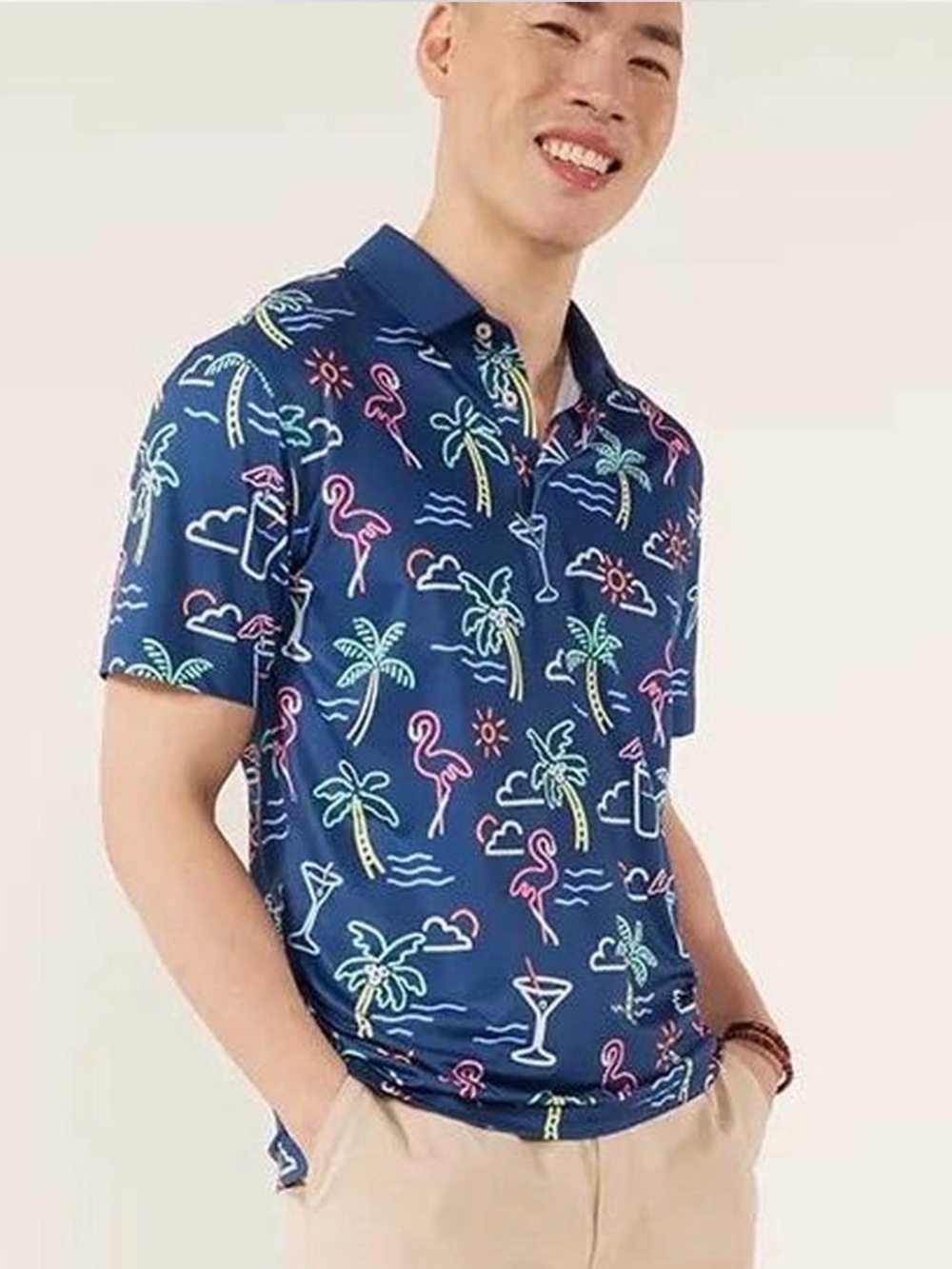 Chubbies The Patriotic Light Performance 2.0 Polo Shirt Men Size Small